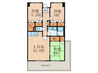 グランド アイ参番館【6階】の間取り