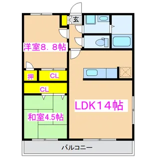 サンハイツ西原台【2階】の間取り