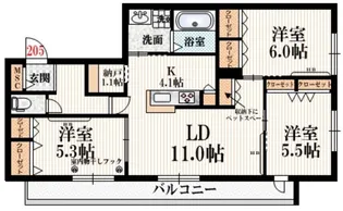 コンティーゴ【2階】の間取り
