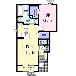 ロンベルジュ II【1階】の間取り