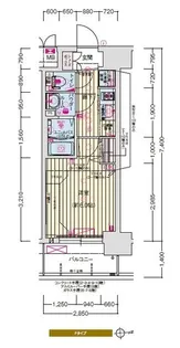 プレサンス難波マジョリティ【6階】の間取り