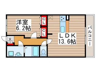 グリシーナおおたかII【2階】の間取り