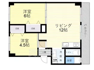 新北野第一コーポB棟【4階】の間取り