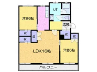 コンツェルト小樽桜【1階】の間取り