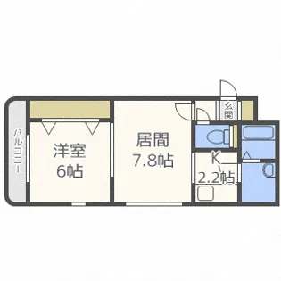 ドリーム新琴似【4階】の間取り