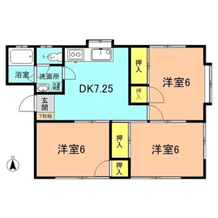 リーフハイツ中原IV【1階】の間取り