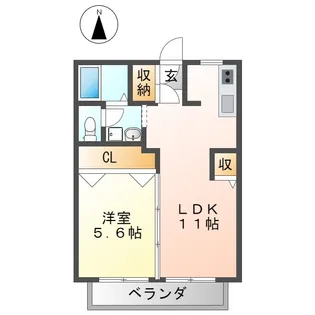 サンクレスト剱光寺 A棟【2階】の間取り