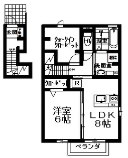 ウィンディア26C【2階】の間取り