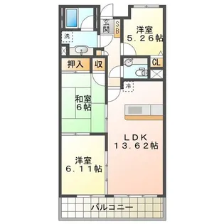 サンマンションアトレ青山【1階】の間取り