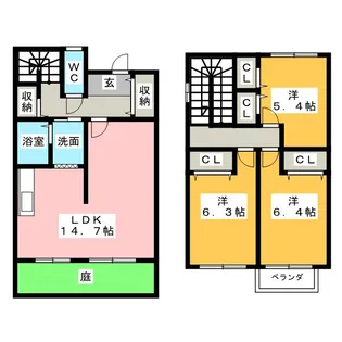 三重県松阪市嬉野中川新町3【一戸建】の間取り