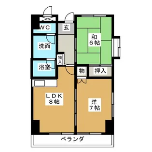 第32オーシャンハイツ【14階】の間取り