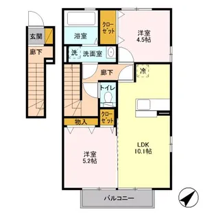 茨城県稲敷郡阿見町岡崎1【アパート】の間取り