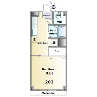 カーサエリヤマ【2階】の間取り