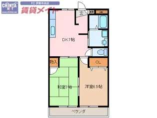 エクセレント山宝【1階】の間取り