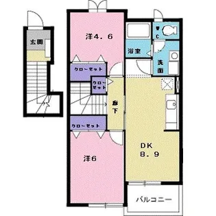 京都府舞鶴市愛宕中町【アパート】の間取り