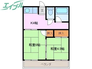 コーポ石塚【2階】の間取り