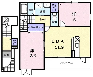 ポルト・ボヌ ル【2階】の間取り