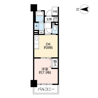 URハートフル湊川【9階】の間取り