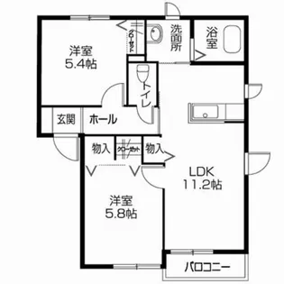 シャーメゾンSOWA-B【2階】の間取り