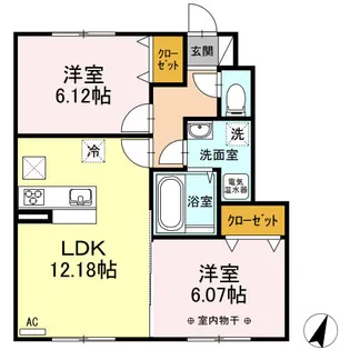 ハイム・フローラ【1階】の間取り