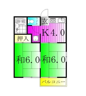 クロノス五香南 B棟【2階】の間取り