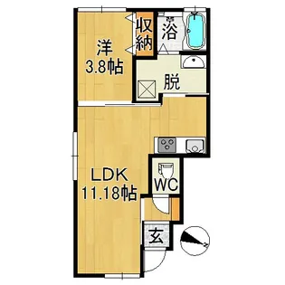 ル・ボヌールA【1階】の間取り