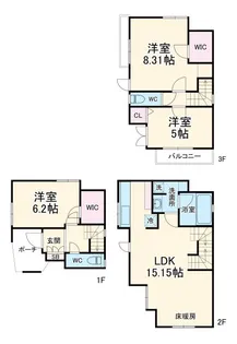 神奈川県横浜市神奈川区七島町【一戸建】の間取り