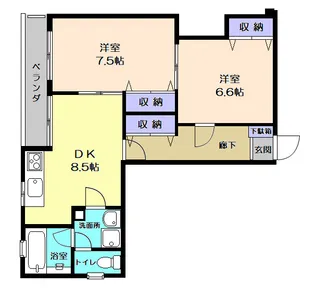 ボクユービル【2階】の間取り