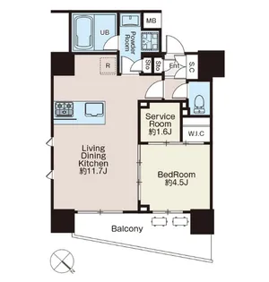 1SLDKの間取り画像