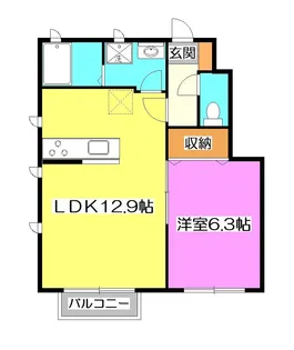 埼玉県所沢市大字下安松【アパート】の間取り