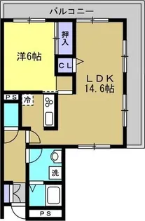 ネオハイツヴェルビュ郡山【7階】の間取り