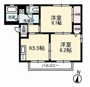 サンライズフジ A棟【2階】の間取り