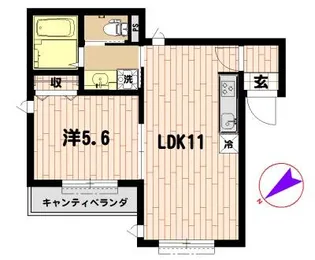 ヘーベルフラット登戸【3階】の間取り