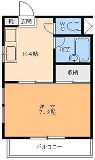 1DKの間取り画像