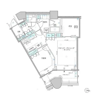 パークタワー勝どきサウス【14階】の間取り