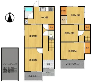 大阪府柏原市国分本町3【一戸建】の間取り