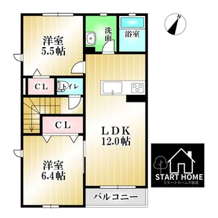 プロヌーブ川内【2階】の間取り