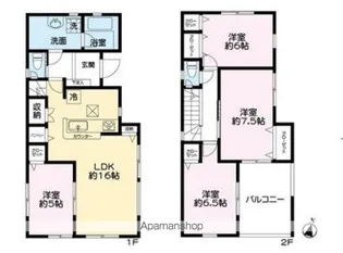 千葉県野田市上花輪【一戸建】の間取り