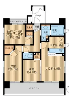 エコロジー錦糸町レジデンス【7階】の間取り
