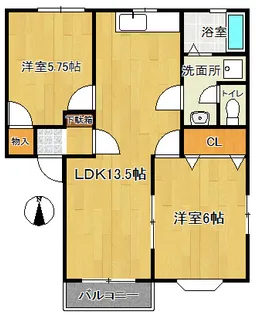 メンバーズタウン女池A棟【1階】の間取り