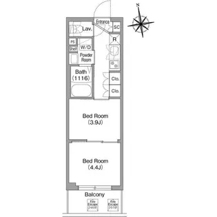 東京都新宿区北新宿4【マンション】の間取り