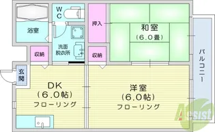 ビューシティ泉6【1階】の間取り