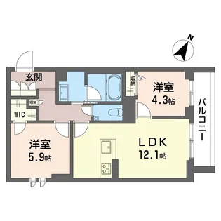 グレイス南林間【3階】の間取り