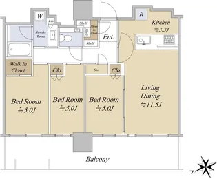 グランドシティタワー池袋【33階】の間取り