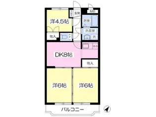 ユーミーもくしA【2階】の間取り