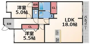 ガーデンシティ長田【5階】の間取り
