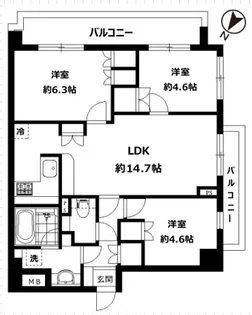 アールヴェール根津弥生坂【9階】の間取り