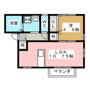 ラ・ミティエ【2階】の間取り