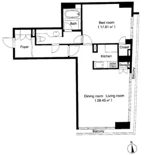 グリーンコート麻布十番【3階】の間取り