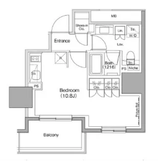 ザ・パークハビオ麻布十番【4階】の間取り